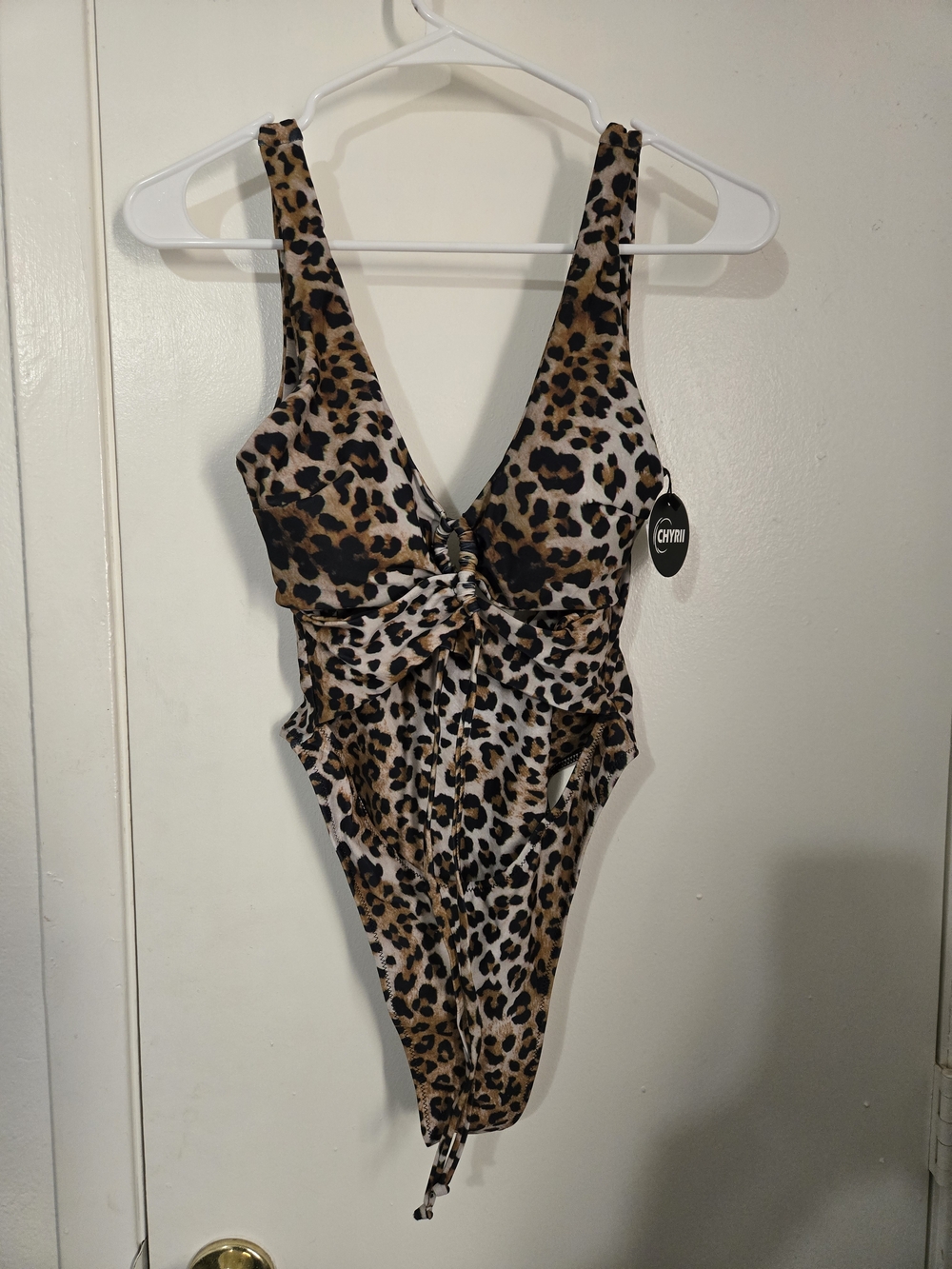 CHYRII Leopard-Print One-Piece Swimsuit in Brown